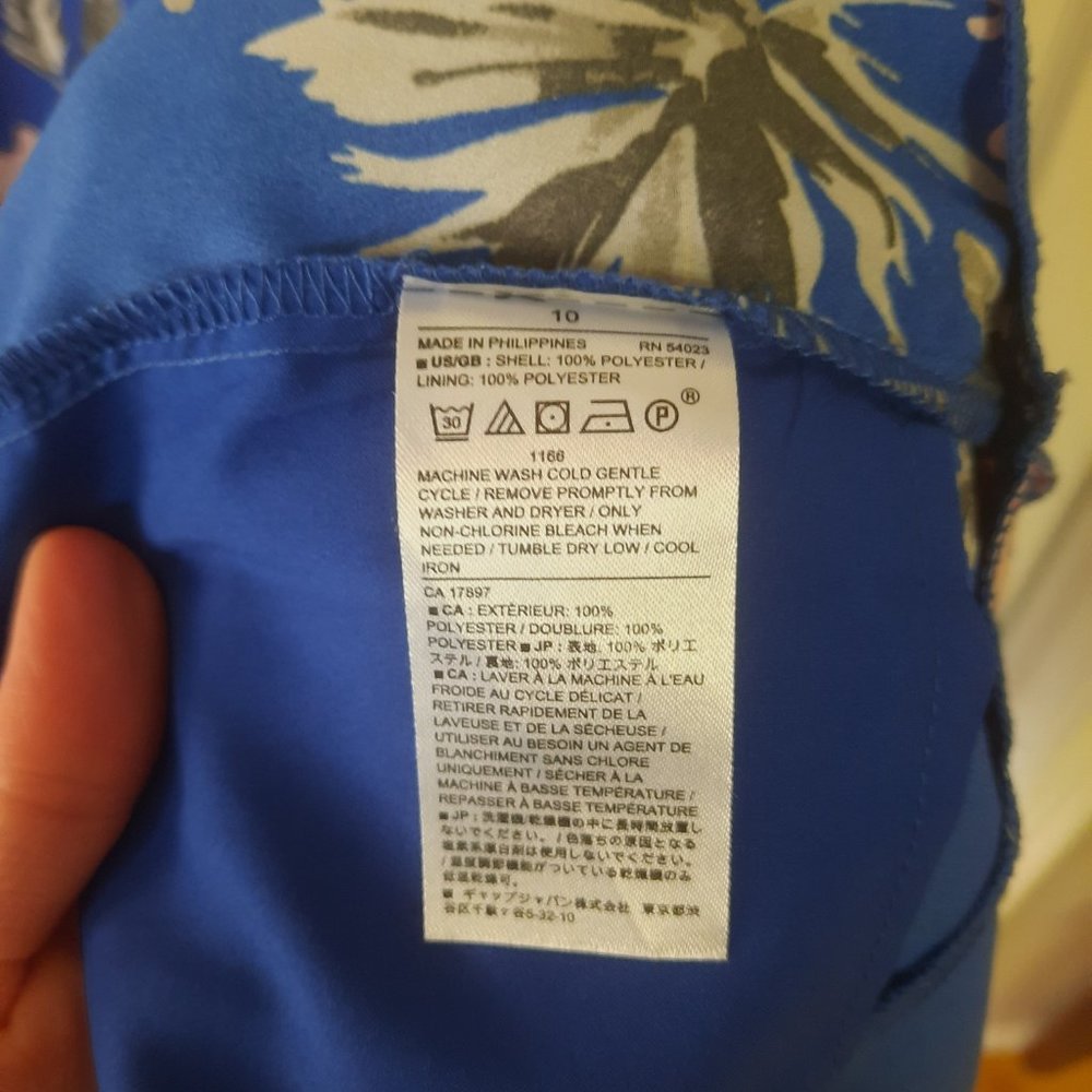Banana Republic Factory Blue Floral Wrap Dress - Picture 6 of 9